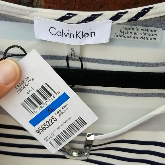 NWT Calvin Klein Sz XL Stripe Top - Picture 3 of 4